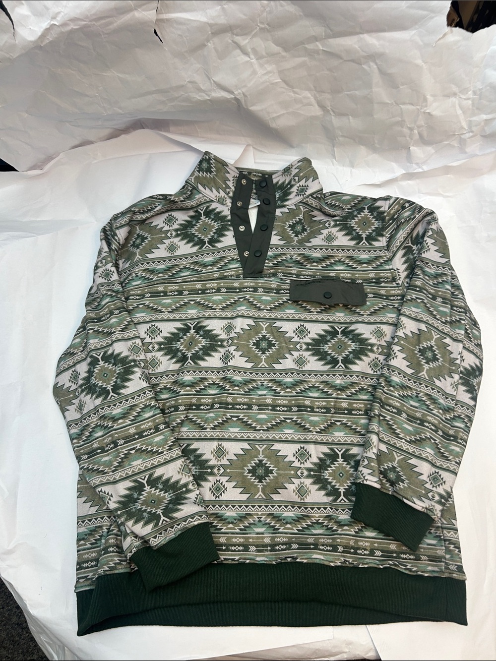 Fieldstone Men's Green Patterned Pullover Sweater